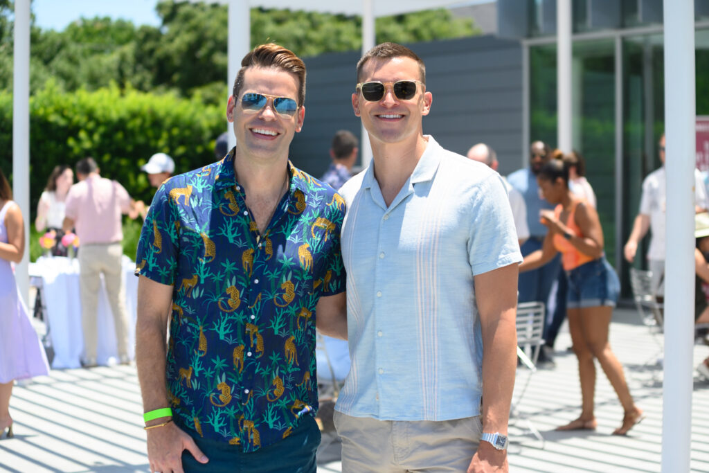 Derrick Shore & Brandon Bourque at the Urban Green 'Gardens & Goblets' fundraiser at  McGovern Centennial Gardens (Photo by  J. Vince Photography)
