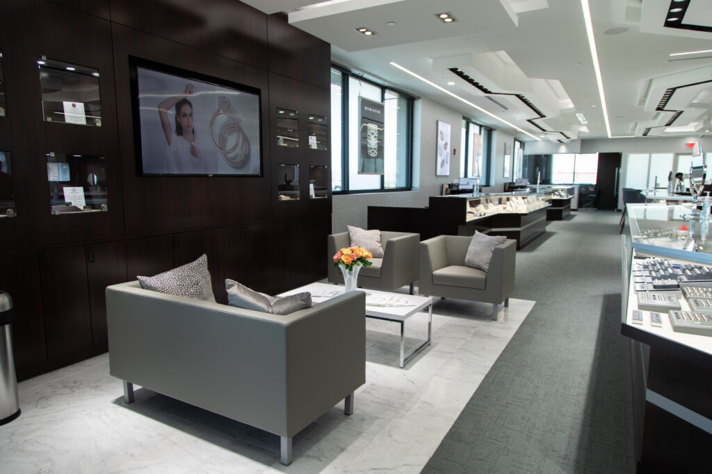 Diamonds Direct showroom is an elegant space to learn more about diamonds — both natural and lab created.