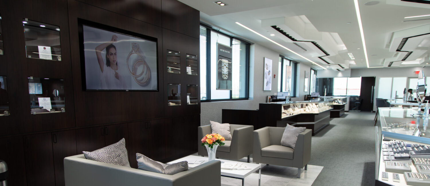 Diamonds Direct showroom is an elegant space to learn more about diamonds — both natural and lab created.