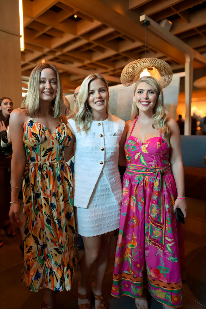 Guest, Erin Black, Izzi Shapiro at the opening of Azumi in River Oaks District. (Photo by Jonah Tijerina)