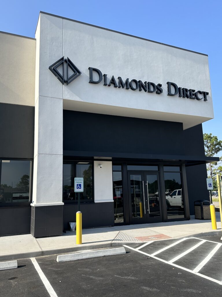 Diamonds Direct's new showroom is on the northbound feeder, just north of Woodlands Parkway.
