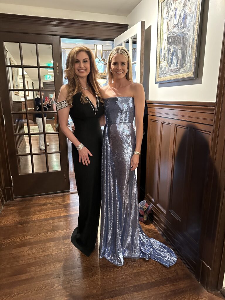 Brigitte Kalai, Lyndsey Zorich at the PaperCity Philanthropy in Fashion  Best Dressed photo shoot at La Colombe d'Or. (Photo by Shelby Hodge)