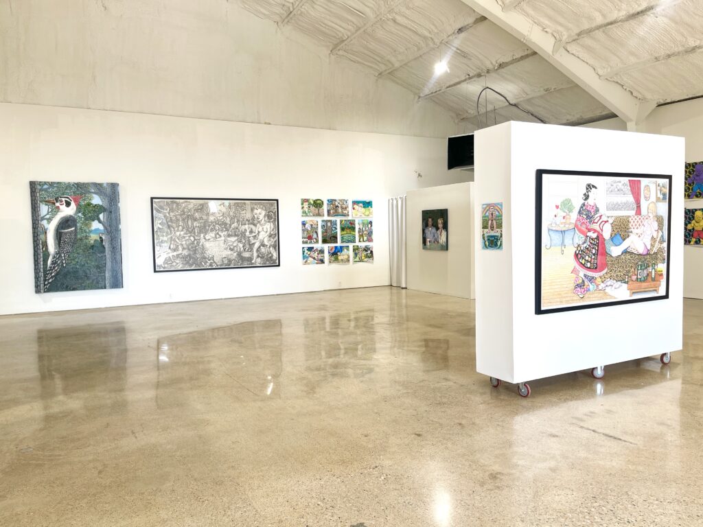 Installation view of the three exhibitions at Ro2 Art Gallery (Photo by Ro2 Gallery)