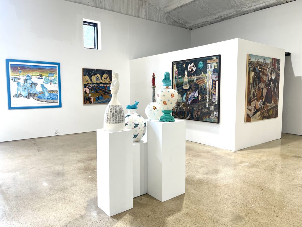 Installation view of the three exhibitions at Ro2 Art Gallery (Photo by Ro2 Gallery)