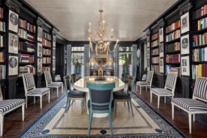 65 Westover Terrace – dining room flanked by book cases.