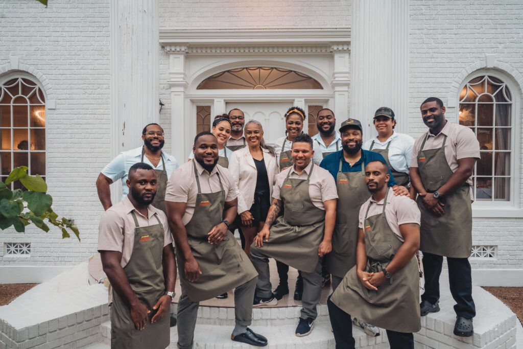 Leading Houston Black chefs with James Beard Award winning journalist Toni Tipton-Martin at the Juneteenth celebration dinner.