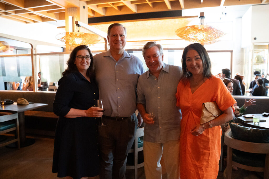 Kelly & Todd Colvard, Jim & Paulina McGrath at the opening of Azumi in River Oaks District. (Photo by Jonah Tijerina)