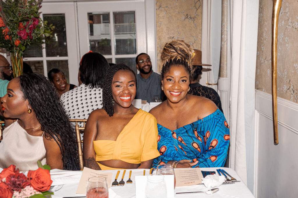 Kendra Eustache, Nneka Kanu at the Juneteenth Jubilee dinner.