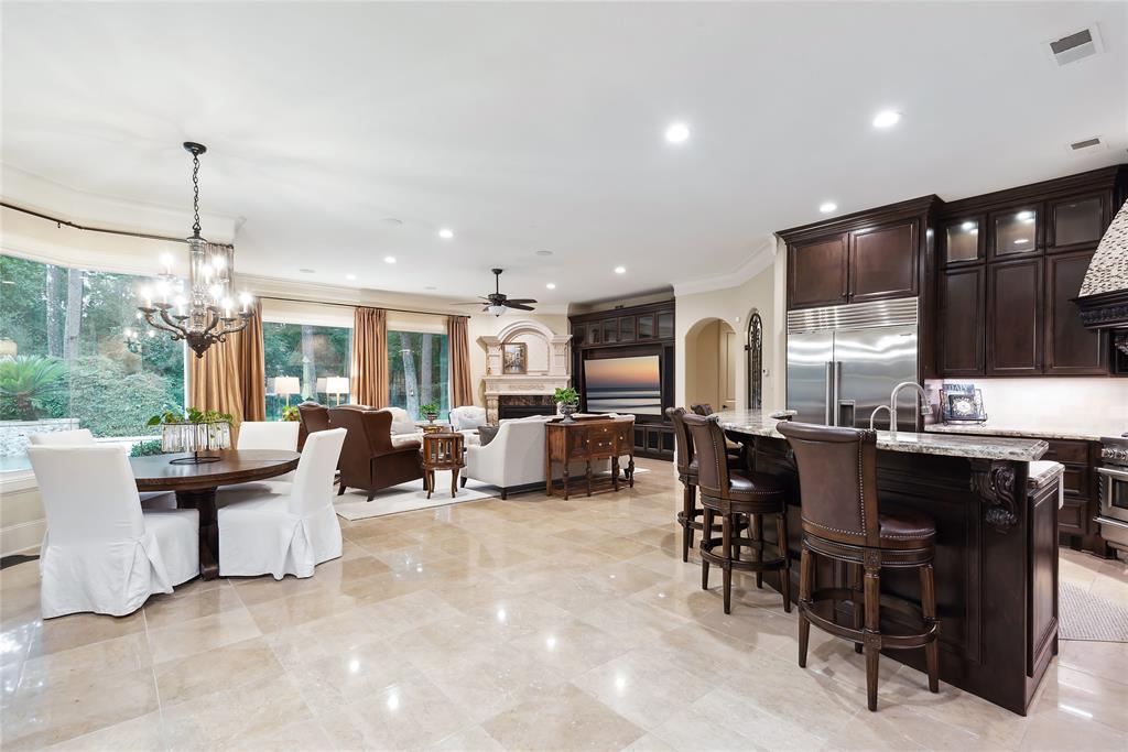 235 Angel Leaf Road The kitchen and living space in this Grogan's Place mansion is open concept, which is perfect for hosting guests.