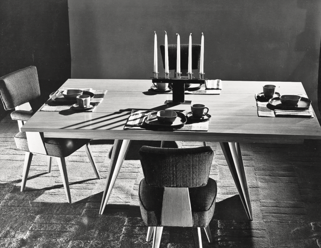 The First Chair and Table in the Kagan Showroom on East 65th Street in NYC, 1948.