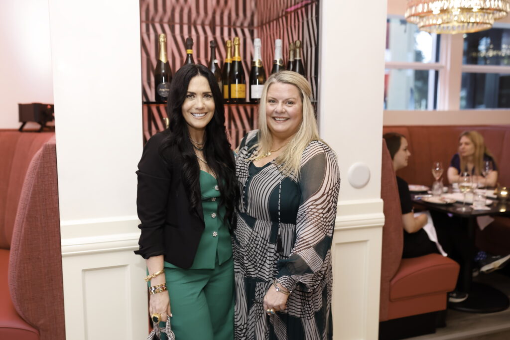 Tiffany Halik, Krista Shamaly  at the American Cancer Society 'Men Wear Pink' event at PostScript (Photo by Quy Tran)