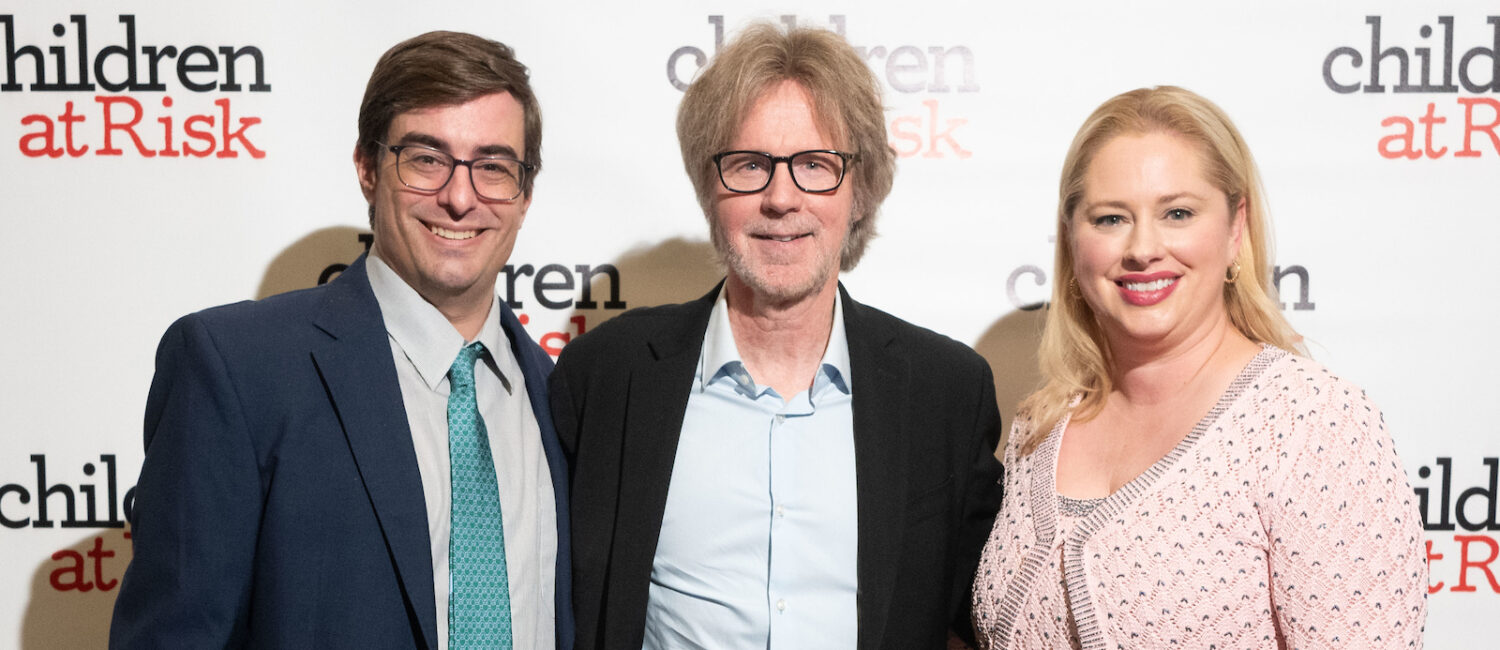 Children at Risk dinner chairs Wells & April McGee with headliner Dana Carvey (Photo by Daniel Ortiz)
