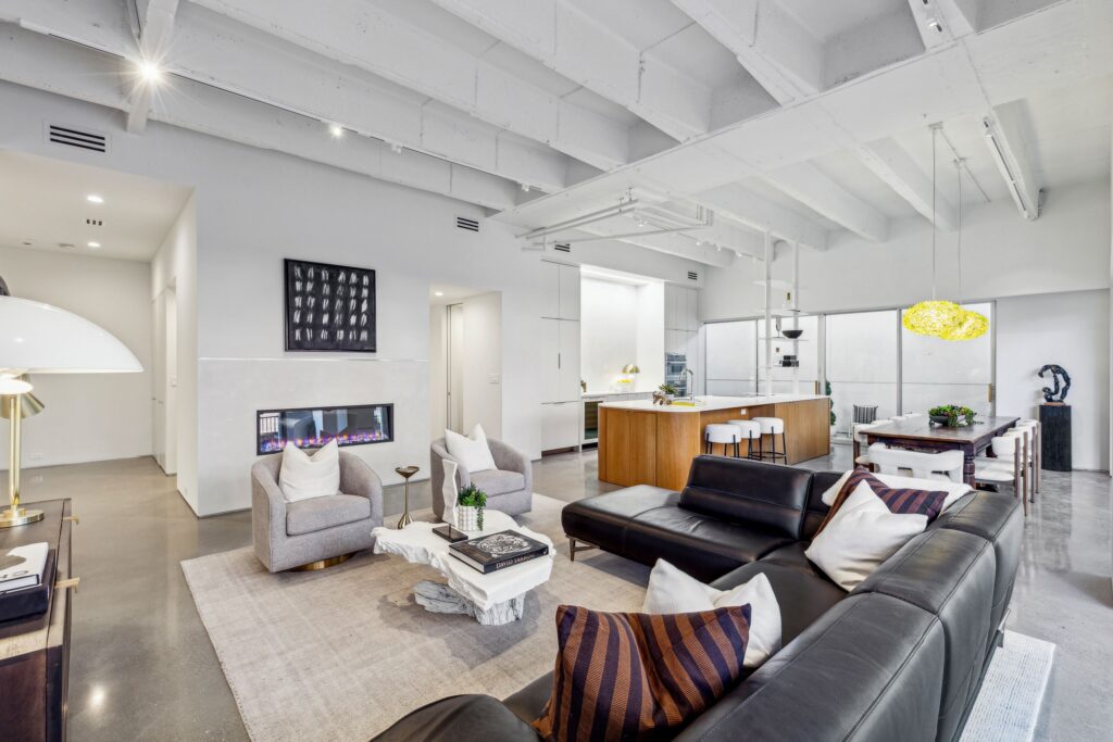 Another view of the open concept living area. 