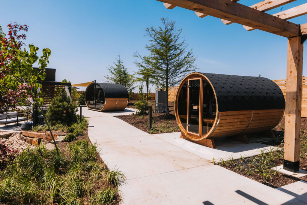One of the Finnish saunas found throughout WorldSprings' sprawling property. (Photo by Chase Hall)
