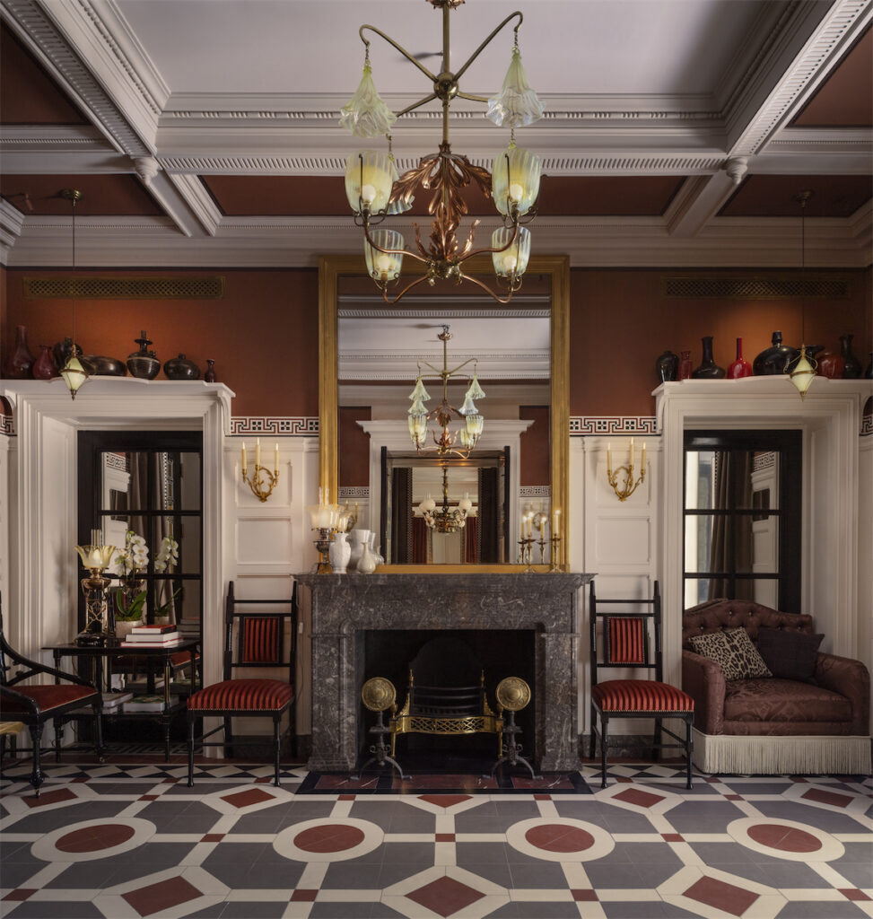 At Sloane's reception area is a well-appointed library.
