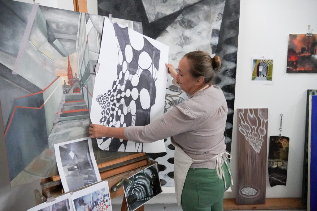 Arielle Masson in the studio (Photo courtesy of MFAH)