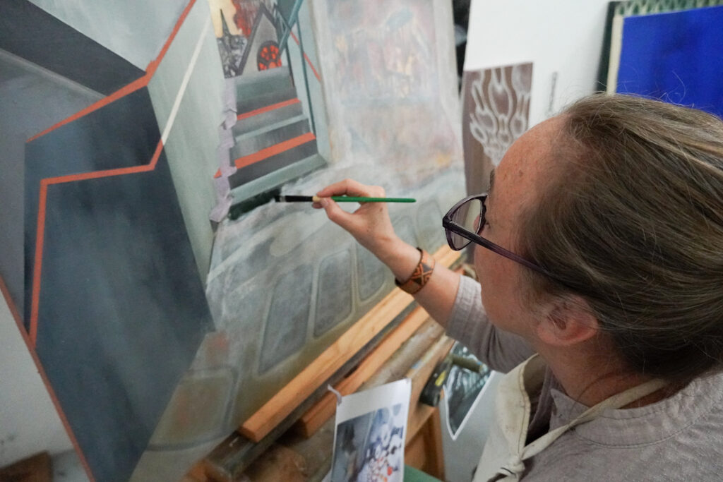 Arielle Masson in the studio (Photo courtesy of MFAH)