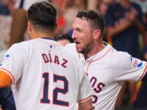 The Houston Astros beat the Los Angeles Dodgers behind the walk-off 9th inning home run y Alex Bergman, and hits by Yainer Diaz, at Minute Maid Park, Saturday July 27, 2024.