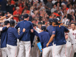 The Houston Astros beat the Los Angeles Dodgers behind the walk-off 9th inning home run y Alex Bergman, and hits by Yainer Diaz, at Minute Maid Park, Saturday July 27, 2024.
