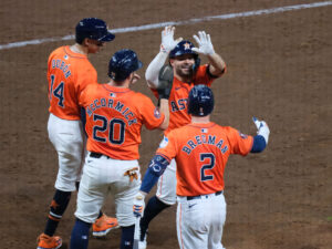 The Houston Astros beat the Miami Marlins then the Texas Rangers behind Hunter Brown, Yordan Alvarez and Jose Altuve at Minute Maid Park
