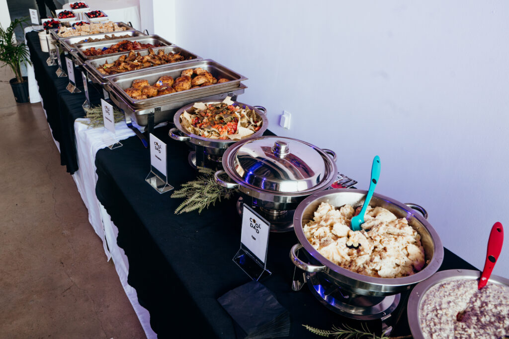 Buffet options prepared by chef Andre Nieves at CoolxDad Real-Time Brunch (Photo by William Issac)