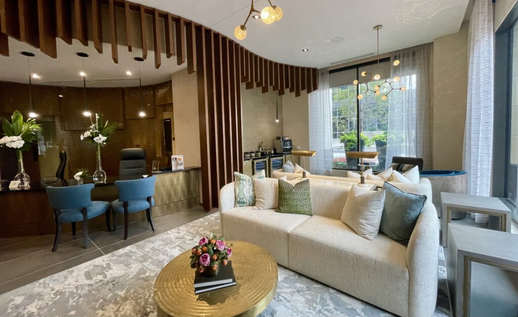 Lounge seating in the Deco 969 lobby. (Photo by Courtney Dabney)