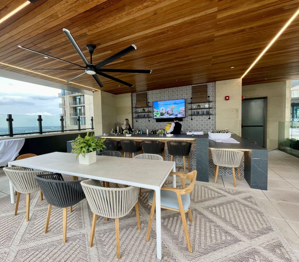 The rooftop bar and patio add to outdoor living at Deco 969. (Photo by Courtney Dabney)