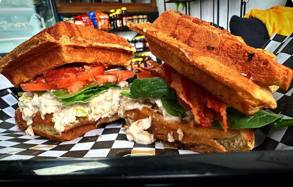 A fresh take on chicken and waffles at The Sour Boule.