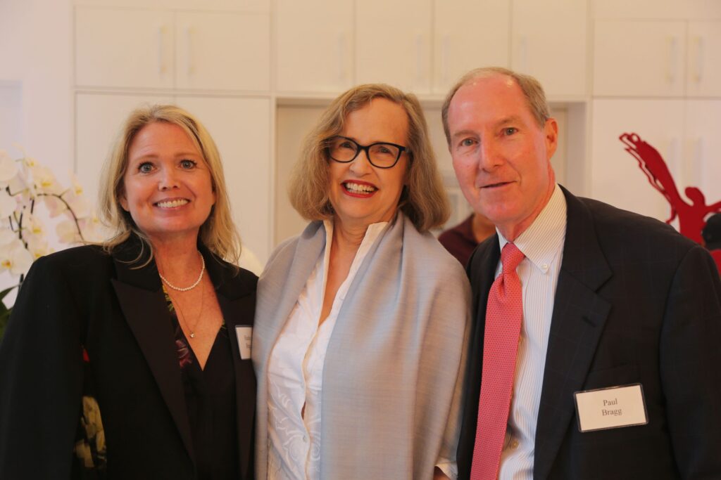 Heather Able-Bragg, Barbara Cochran, Paul Bragg   at Texas Children's Duncan NRI cocktail reception and program in a private home in Montecito, California.(Photo by Darcie Roberts)