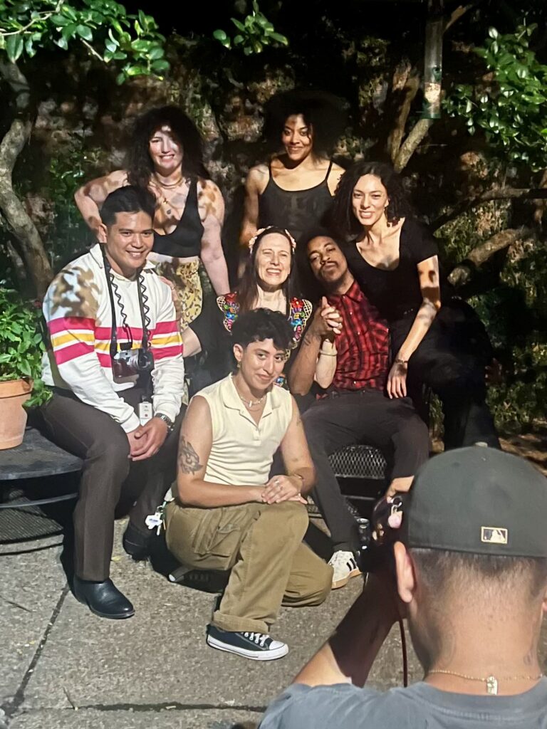 Jessi Bowman, Ryan Francisco, Lee Deleon, Catherine D. Anspon, Colby Deal, Briana Vargas, Sol Diaz-Peña pose for a Studio D-18 portrait. (Photo by Catherine D. Anspon)