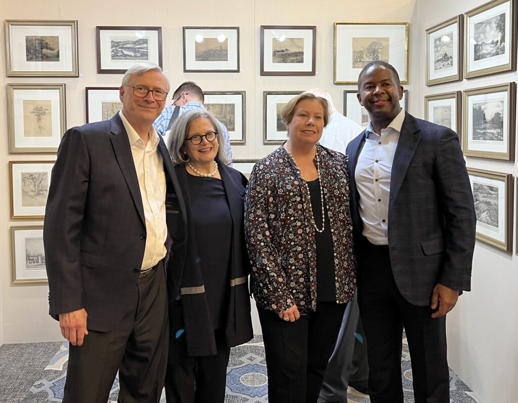 Valley House Gallery's Kevin & Cheryl Vogel, Bonnie Campbell, Dr. Gregory Shannon at CASETA 2024 (Photo by Jenna Baer)