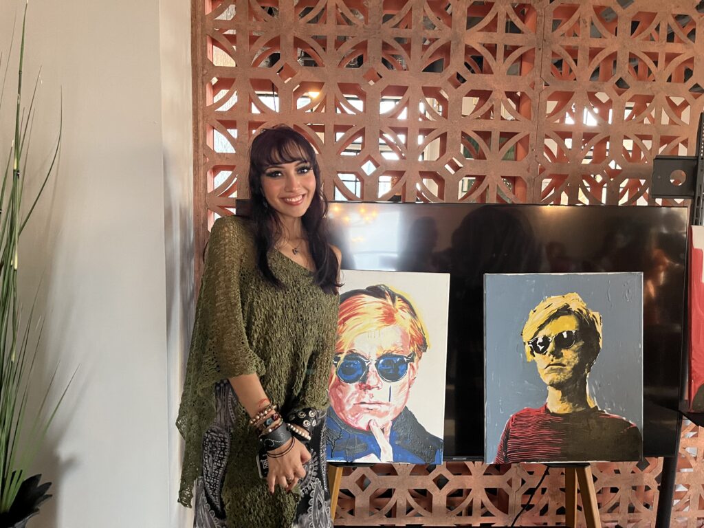 Mia Salas at Kaze Burning Man fundraiser at Esperson Building. (Photo by Jenna Baer)