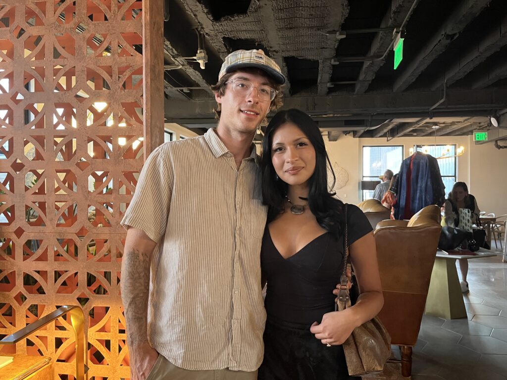 Jamilet Juarez, Eric Arness at Kaze  Burning Man fundraiser at Esperson Building. (Photo by Jenna Baer)