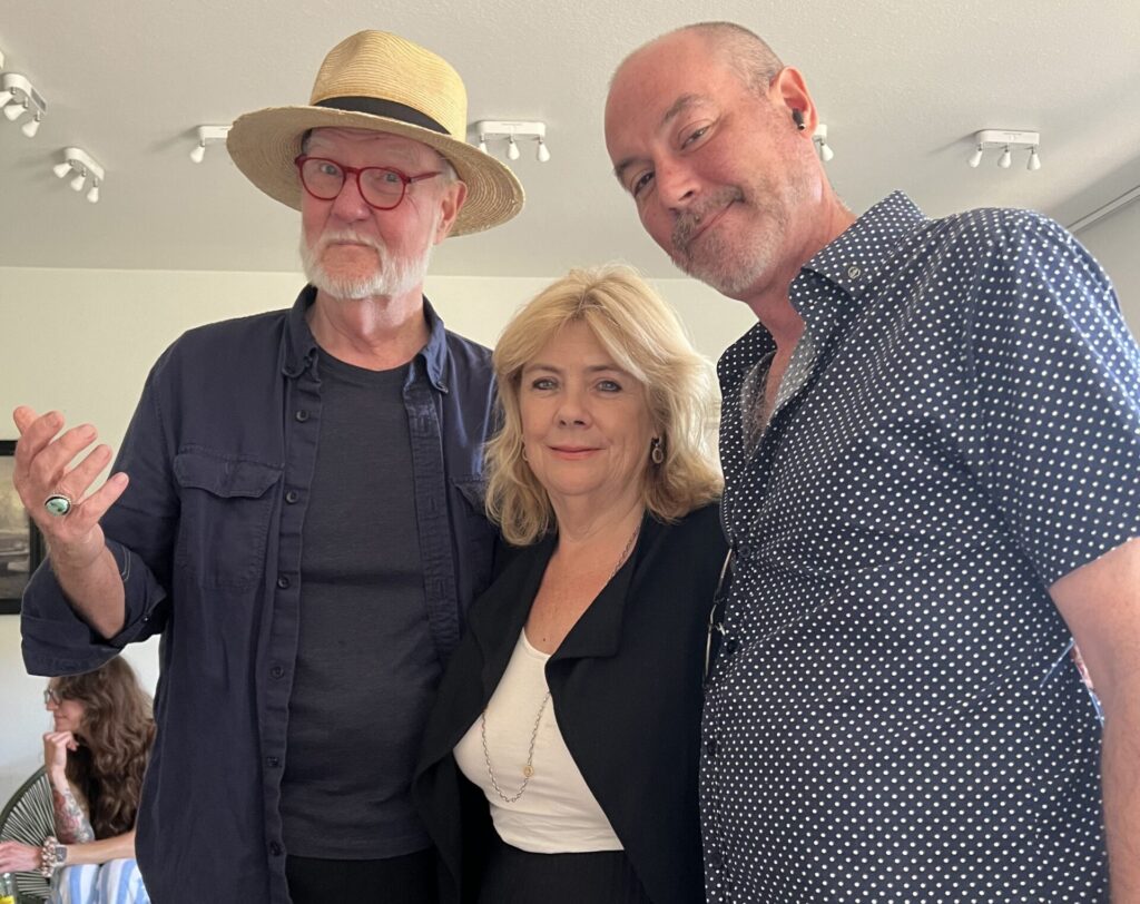 Henry Hunt, Justice Margaret Poissant, Grady Hunt at FLATS' "Interwoven," 2024 (Photo by Catherine D. Anspon)