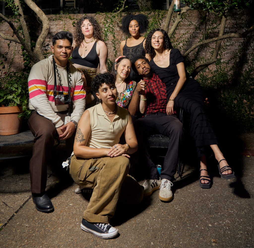 Jessi Bowman, Ryan Francisco, Lee Deleon, Catherine D. Anspon, Colby Deal, Briana Vargas, Sol Diaz-Peña at FLATS' "Interwoven." (Photo by D-18)