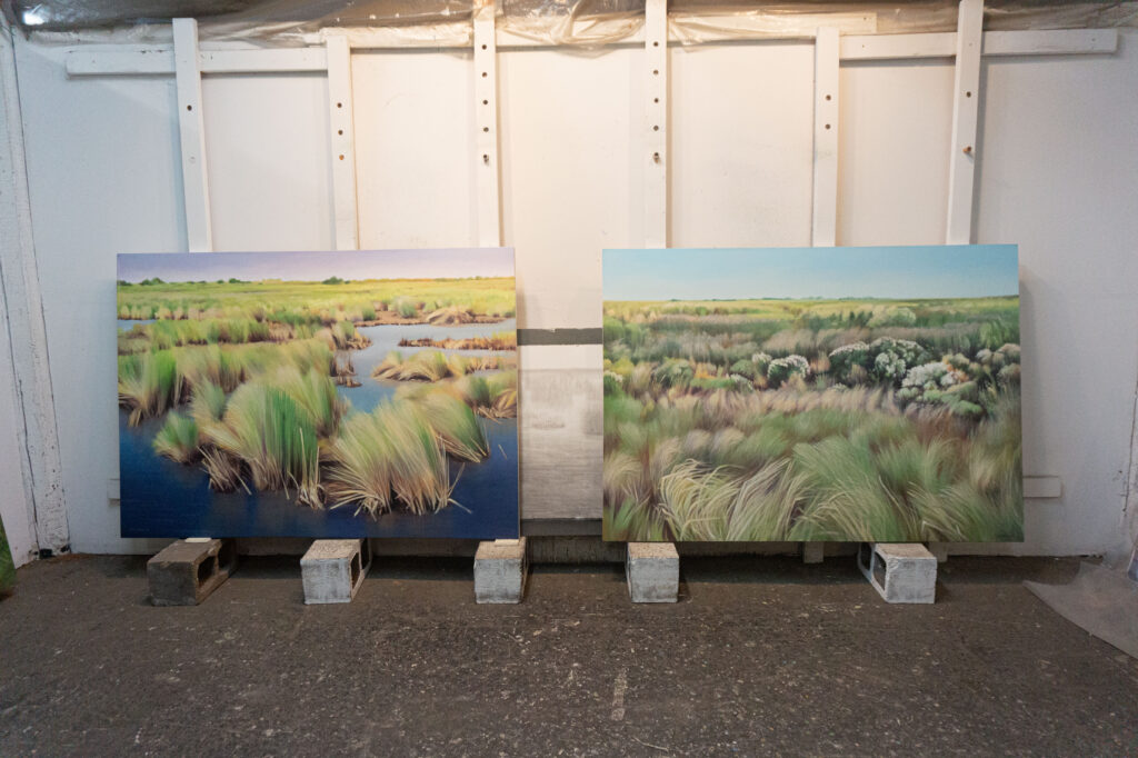 Oil Paintings in Ken Mazzu's studio (Photo by Sofia Westerman) 