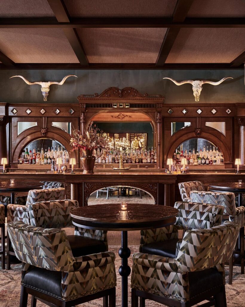 The lobby bar at Bowie House instantly became the living room for the nearby neighborhood.