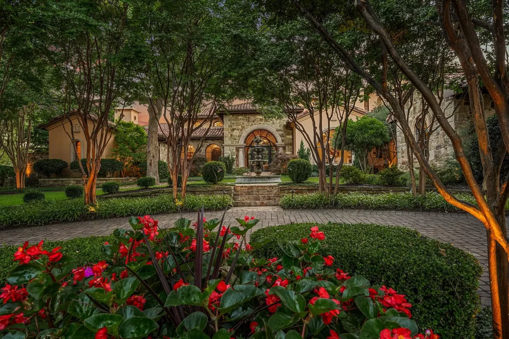 At 2254 King Fisher Drive, lavish landscape surrounds this Mediterranean manse in Westlake.