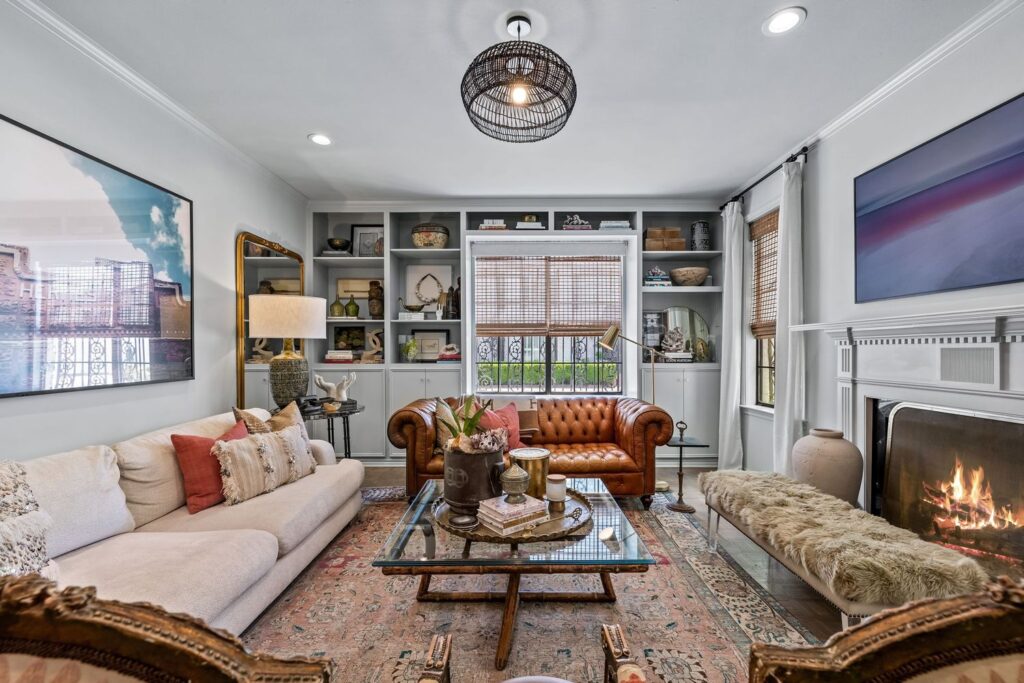 The living room is Brittany Cobb's favorite space in the West Highland Park townhome.