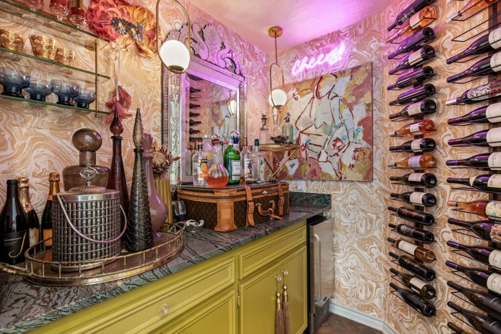 The wine bar got a groovy makeover from the Flea Style founder. 