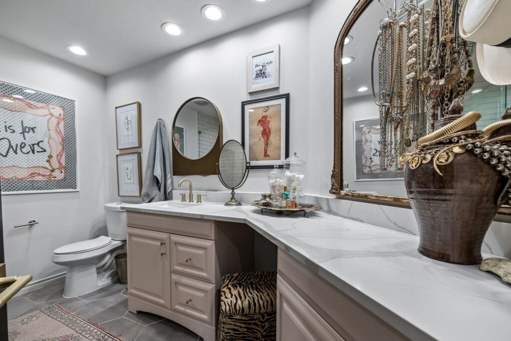 Cobb updated every bathroom from tile to appliances and vanities. 