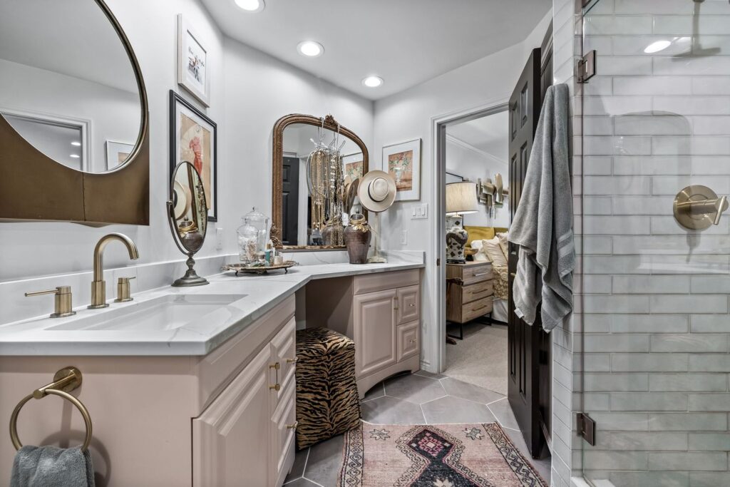 Cobb updated every bathroom from tile to appliances and vanities. 