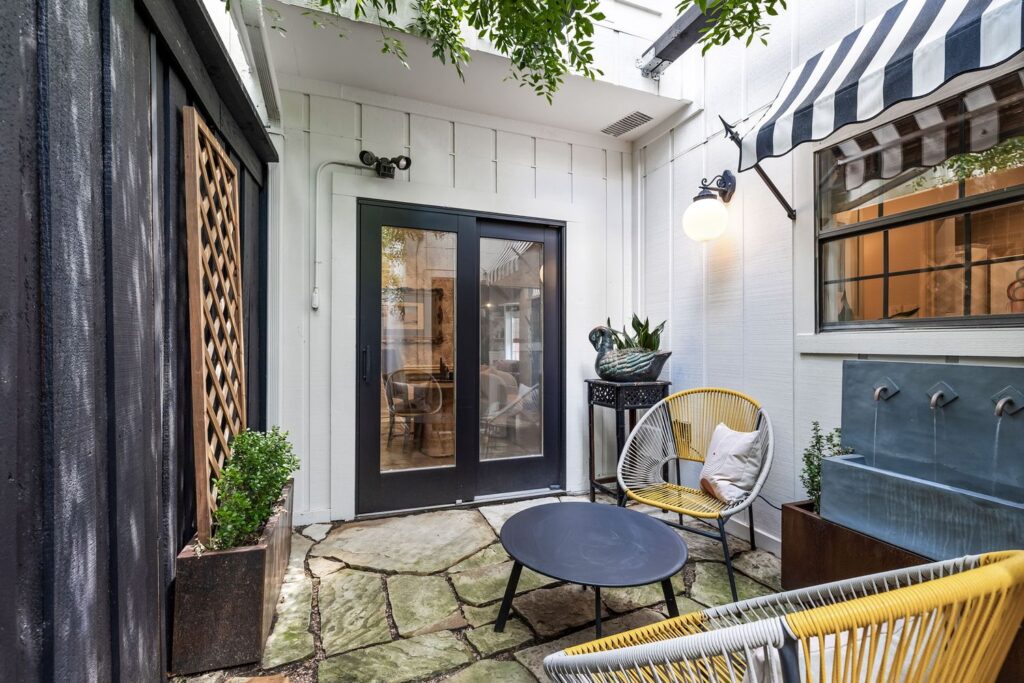 A courtyard area off the office area. 