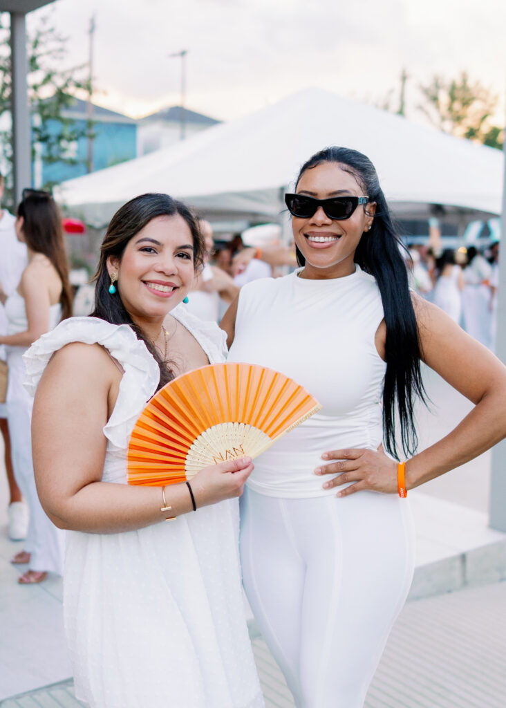 Angelica Bravo, Shereen Murphy at Nan & Company Properties' White Linen Night in the Heights soirée.