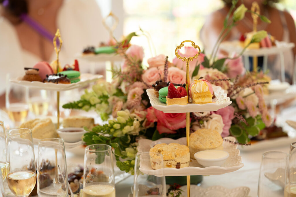 Champagne brunch/high tea table settings at The  Houstonian's Battle of the Bubbles.  (Photo by Daniel Ortiz)