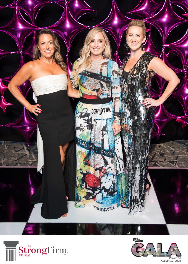 YES to YOUTH gala co-chairs Katrina Savage, Laura Everson and Christin Allphin at The Woodlands Waterway Marriott. (Photo courtesy of John Lynch Photography)