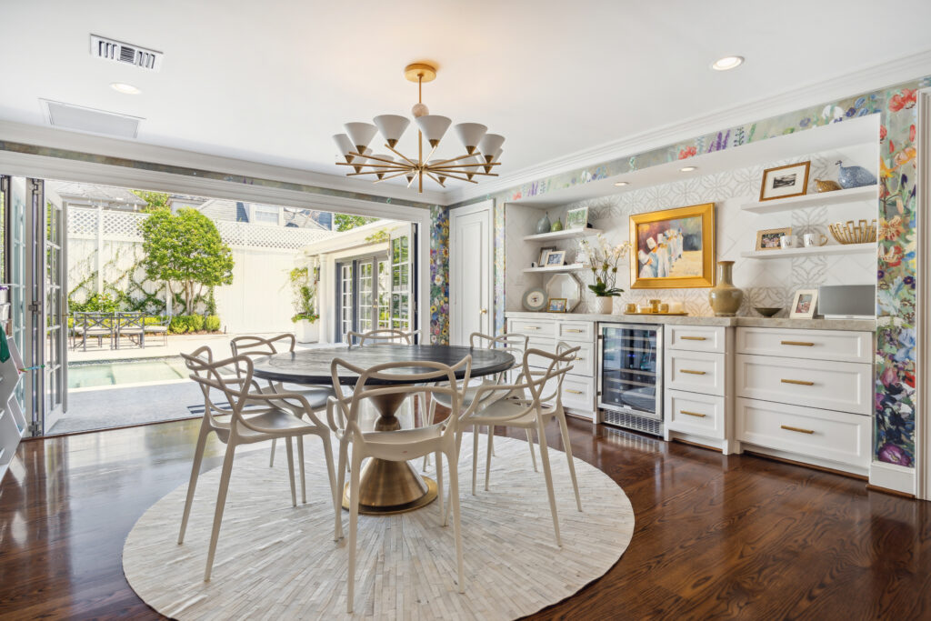 Breakfast area in the former River Oaks home of Gov. John B. Connally Jr. (Photo by TK Images for Compass)