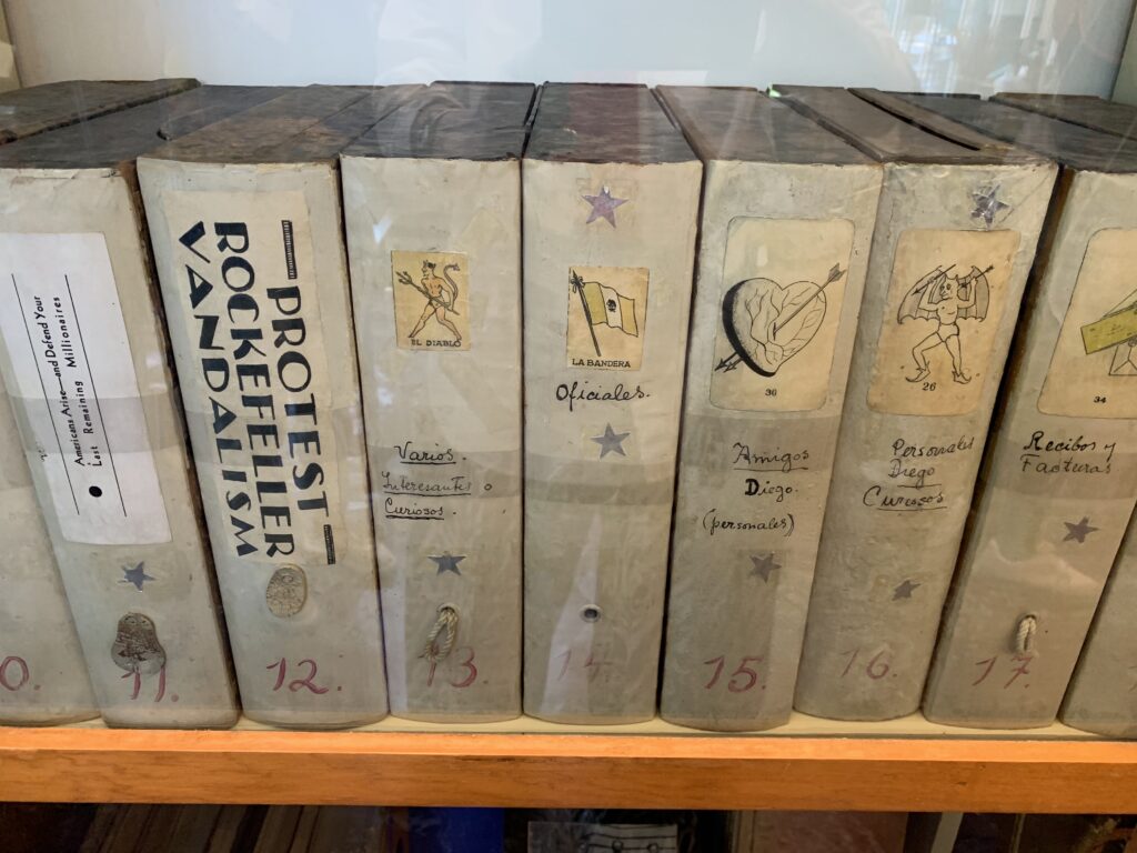 File boxes decorated by Kahlo