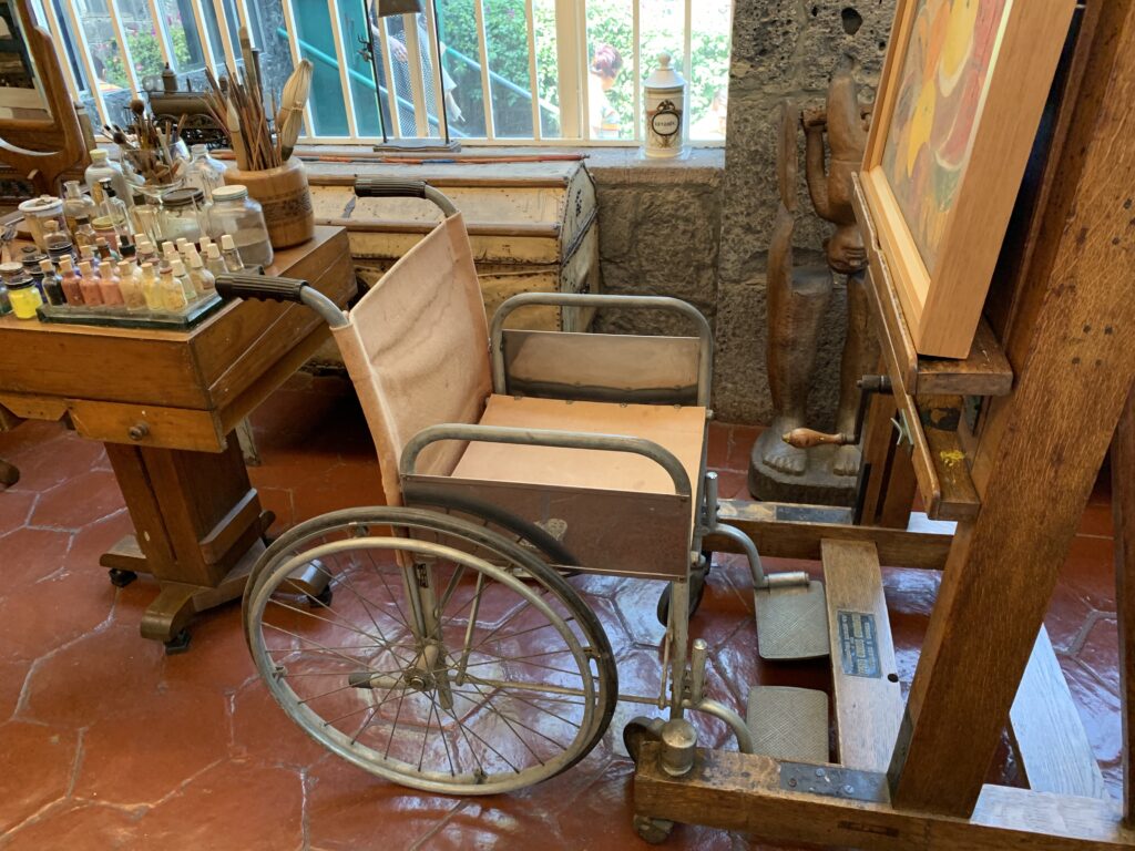 Kahlo's wheelchair in her studio