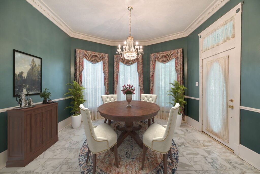 Interiors of the home at Able Acres Farm and Ranch give a nod to its Victorian heritage. (Photo by John Gremillion)